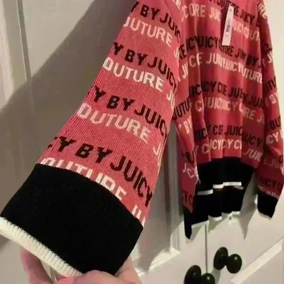 Juicy Couture Sweater size XL Pink Y2K style NWT - Picture 4 of 7
